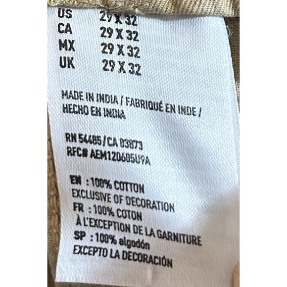 American Eagle Pants Mens 29X32 Tan Actual 29X30 Original Straight Made to Last - Picture 10 of 13